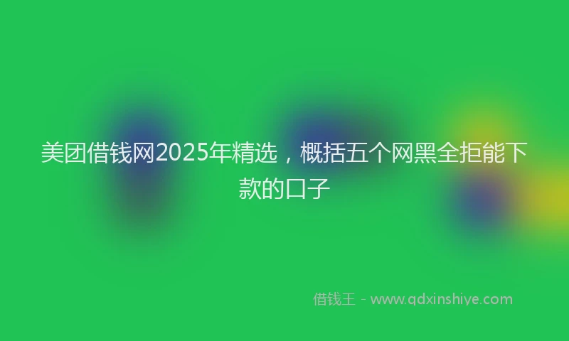 美团借钱网2025年精选，概括五个网黑全拒能下款的口子