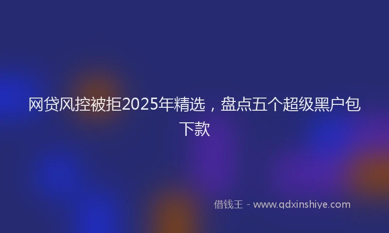 网贷风控被拒2025年精选，盘点五个超级黑户包下款