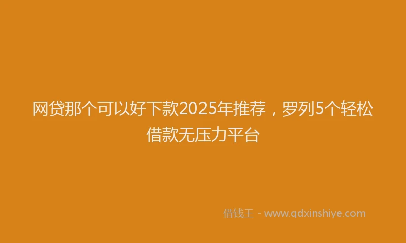 网贷那个可以好下款2025年推荐，罗列5个轻松借款无压力平台