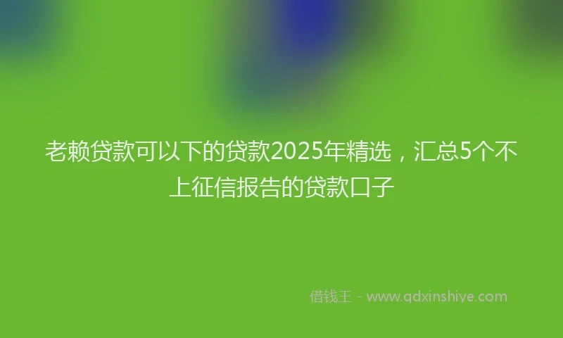 老赖贷款可以下的贷款2025年精选，汇总5个不上征信报告的贷款口子