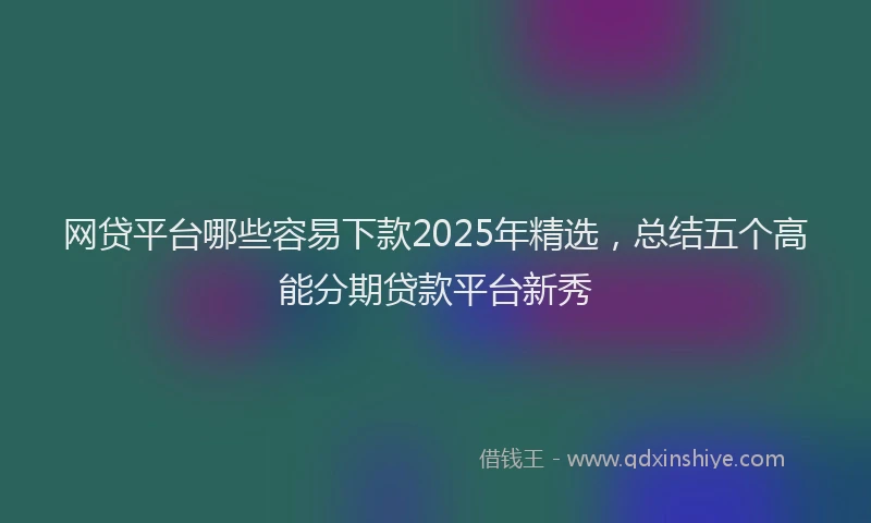 网贷平台哪些容易下款2025年精选，总结五个高能分期贷款平台新秀