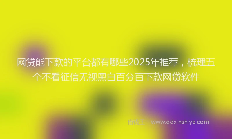 网贷能下款的平台都有哪些2025年推荐，梳理五个不看征信无视黑白百分百下款网贷软件