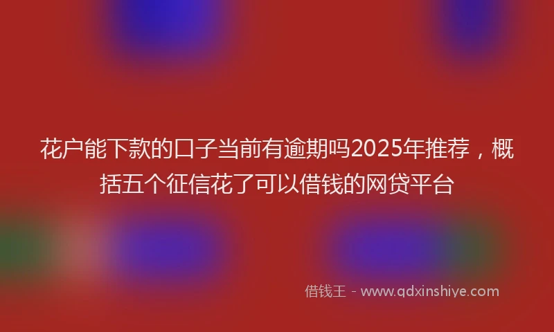 花户能下款的口子当前有逾期吗2025年推荐，概括五个征信花了可以借钱的网贷平台