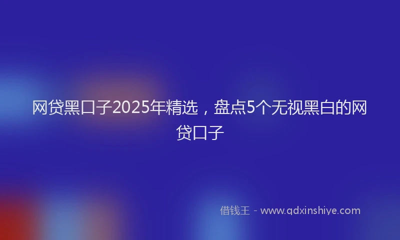 网贷黑口子2025年精选，盘点5个无视黑白的网贷口子
