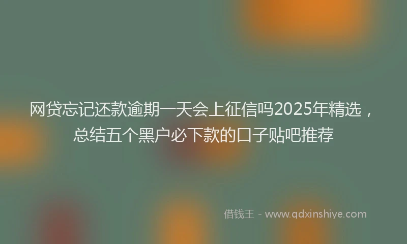 网贷忘记还款逾期一天会上征信吗2025年精选，总结五个黑户必下款的口子贴吧推荐