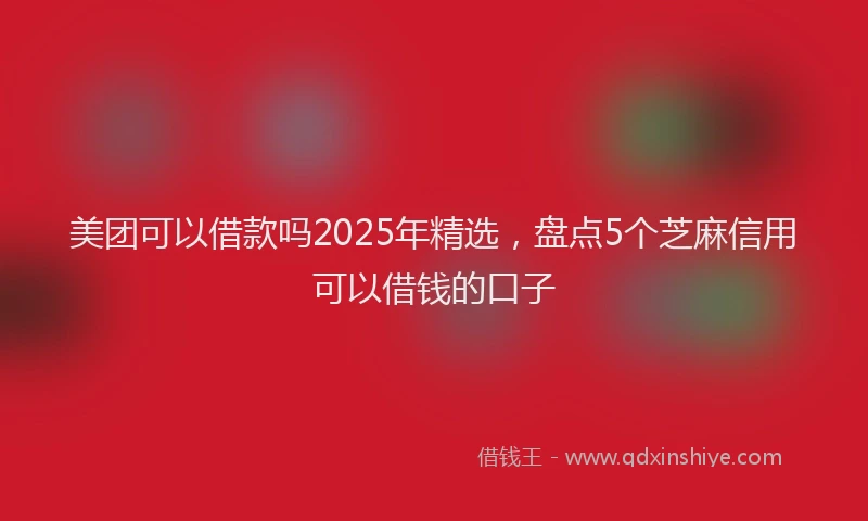 美团可以借款吗2025年精选，盘点5个芝麻信用可以借钱的口子