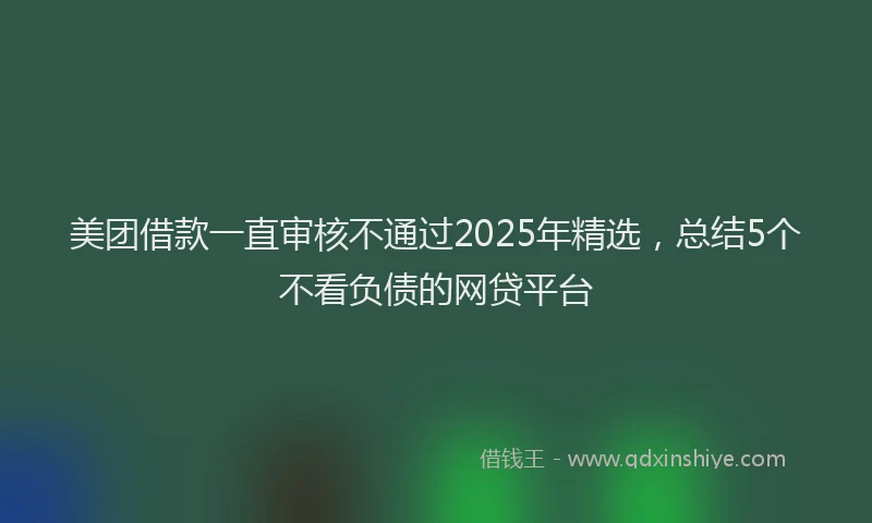 美团借款一直审核不通过2025年精选，总结5个不看负债的网贷平台