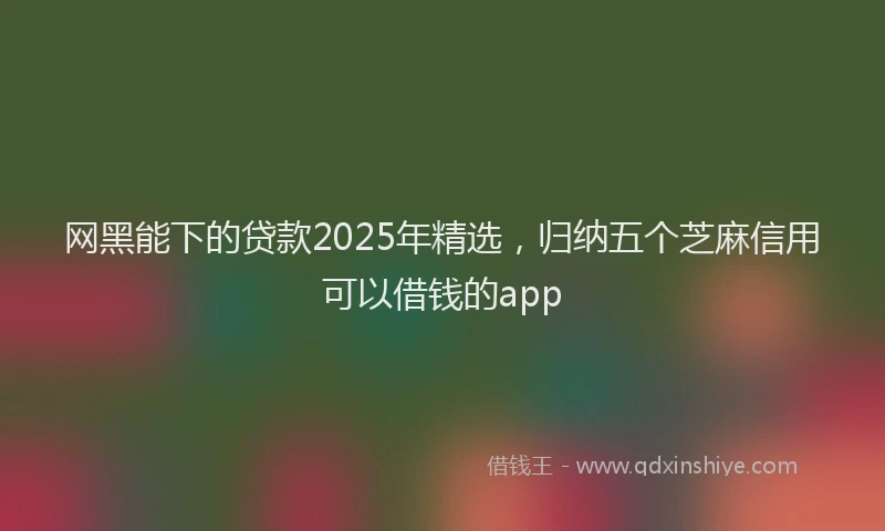 网黑能下的贷款2025年精选，归纳五个芝麻信用可以借钱的app