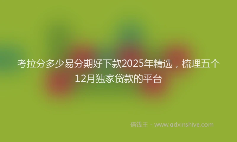 考拉分多少易分期好下款2025年精选，梳理五个12月独家贷款的平台