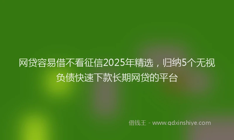 网贷容易借不看征信2025年精选，归纳5个无视负债快速下款长期网贷的平台