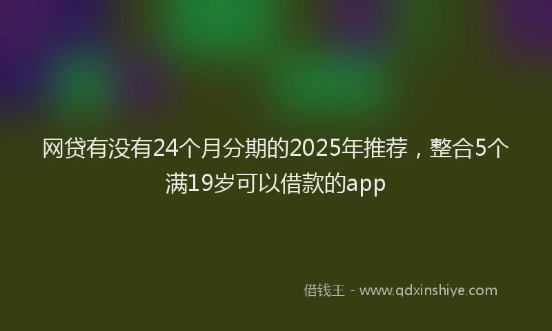 网贷有没有24个月分期的2025年推荐，整合5个满19岁可以借款的app