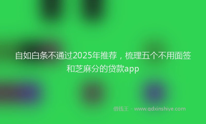 自如白条不通过2025年推荐，梳理五个不用面签和芝麻分的贷款app