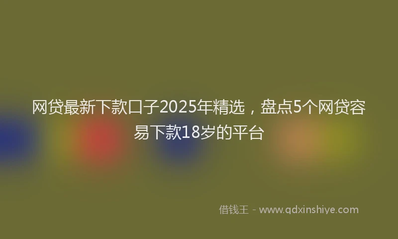 网贷最新下款口子2025年精选，盘点5个网贷容易下款18岁的平台