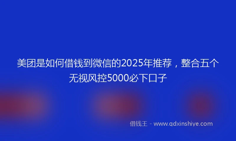美团是如何借钱到微信的2025年推荐，整合五个无视风控5000必下口子