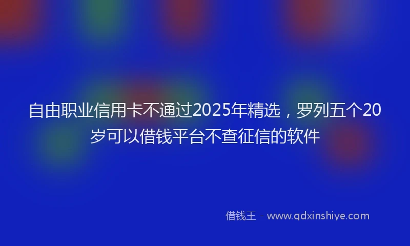 自由职业信用卡不通过2025年精选，罗列五个20岁可以借钱平台不查征信的软件