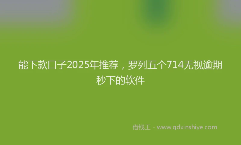 能下款口子2025年推荐，罗列五个714无视逾期秒下的软件