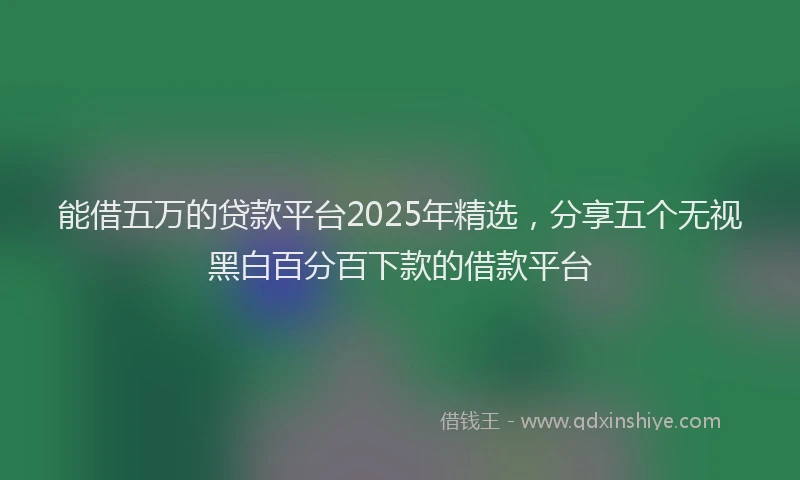 能借五万的贷款平台2025年精选，分享五个无视黑白百分百下款的借款平台