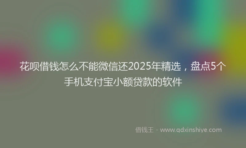 花呗借钱怎么不能微信还2025年精选，盘点5个手机支付宝小额贷款的软件