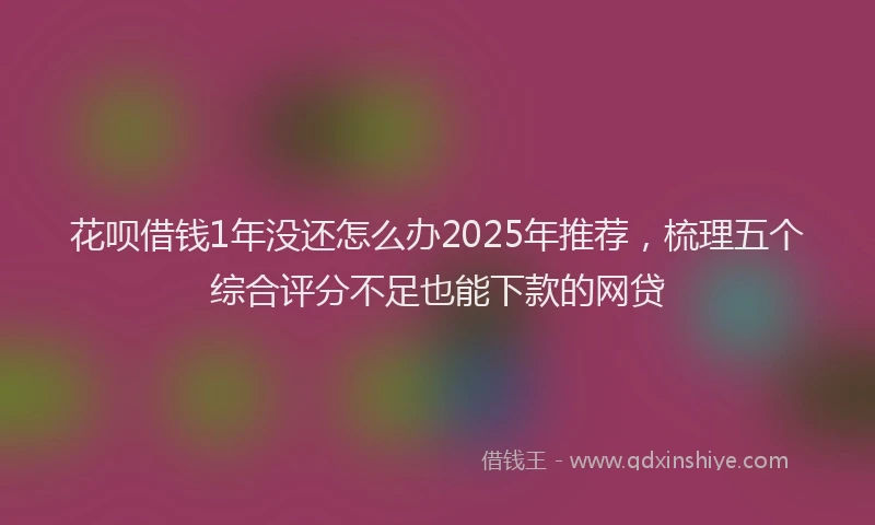 花呗借钱1年没还怎么办2025年推荐，梳理五个综合评分不足也能下款的网贷