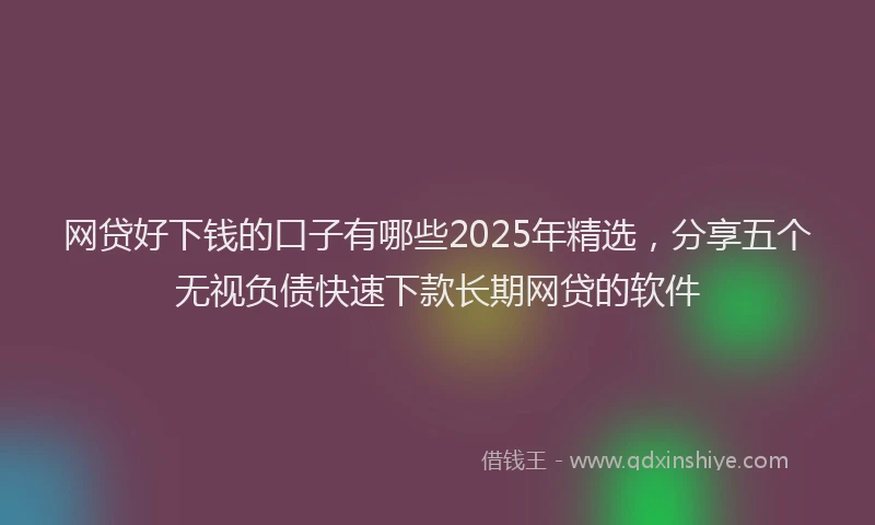 网贷好下钱的口子有哪些2025年精选，分享五个无视负债快速下款长期网贷的软件