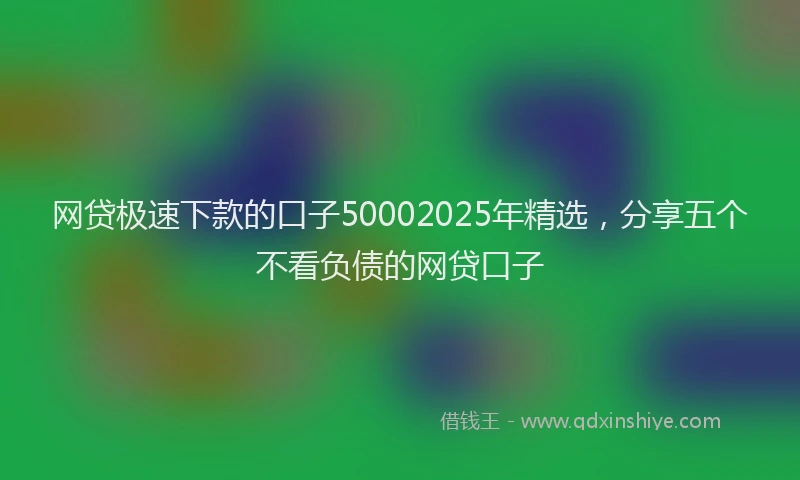 网贷极速下款的口子50002025年精选，分享五个不看负债的网贷口子