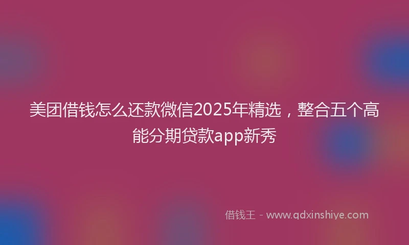 美团借钱怎么还款微信2025年精选，整合五个高能分期贷款app新秀