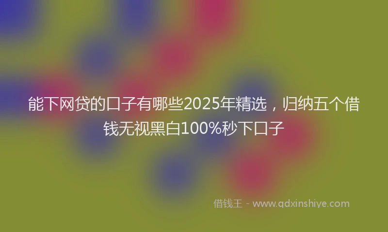 能下网贷的口子有哪些2025年精选，归纳五个借钱无视黑白100%秒下口子