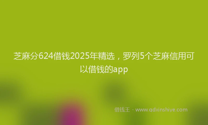 芝麻分624借钱2025年精选，罗列5个芝麻信用可以借钱的app
