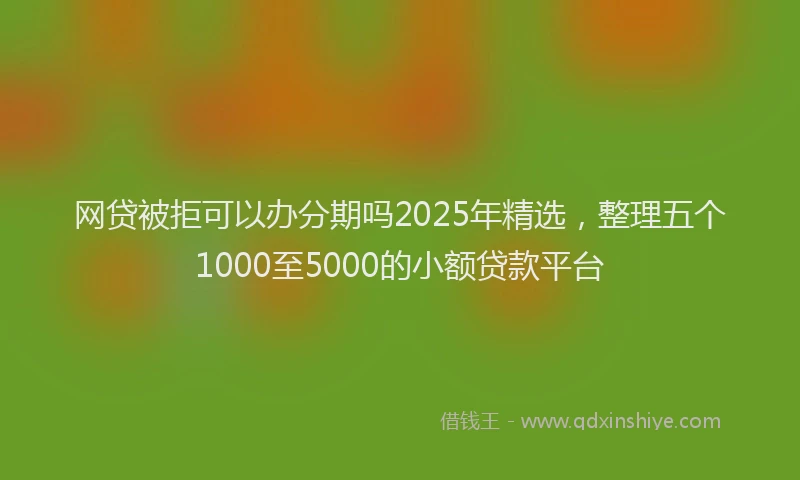 网贷被拒可以办分期吗2025年精选，整理五个1000至5000的小额贷款平台