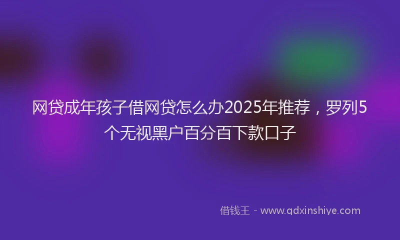 网贷成年孩子借网贷怎么办2025年推荐，罗列5个无视黑户百分百下款口子