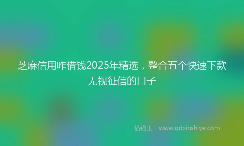 芝麻信用咋借钱2025年精选，整合五个快速下款无视征信的口子