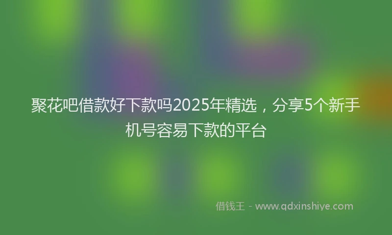 聚花吧借款好下款吗2025年精选，分享5个新手机号容易下款的平台