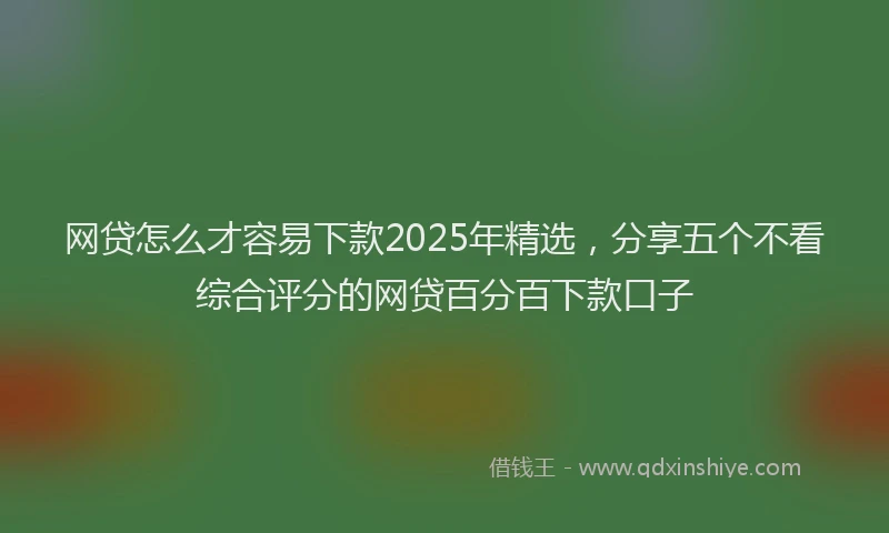 网贷怎么才容易下款2025年精选，分享五个不看综合评分的网贷百分百下款口子