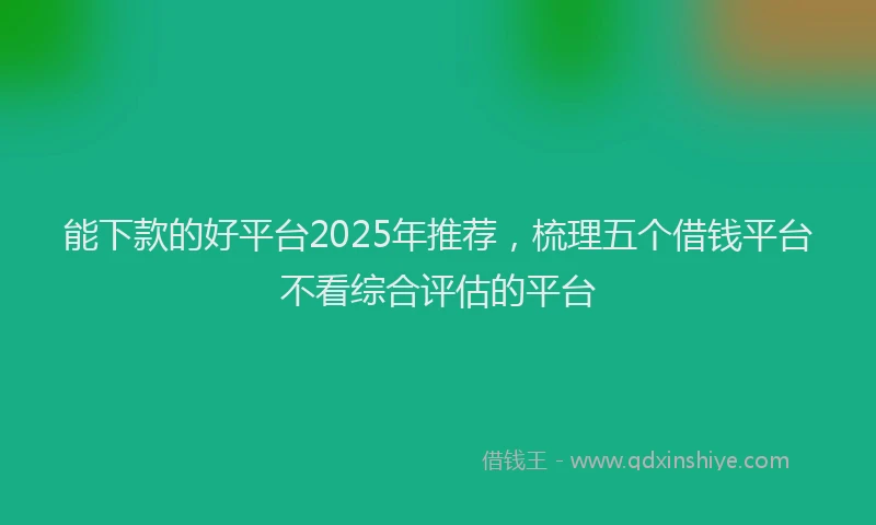 能下款的好平台2025年推荐，梳理五个借钱平台不看综合评估的平台