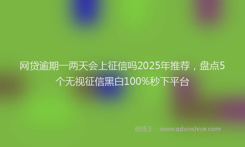 网贷逾期一两天会上征信吗2025年推荐，盘点5个无视征信黑白100%秒下平台