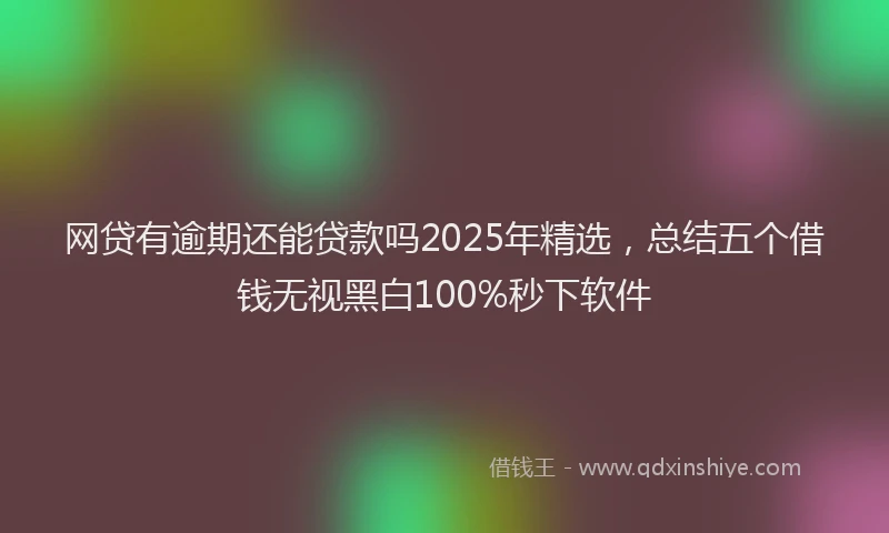 网贷有逾期还能贷款吗2025年精选，总结五个借钱无视黑白100%秒下软件