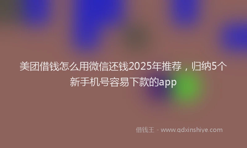 美团借钱怎么用微信还钱2025年推荐，归纳5个新手机号容易下款的app