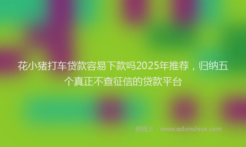 花小猪打车贷款容易下款吗2025年推荐，归纳五个真正不查征信的贷款平台