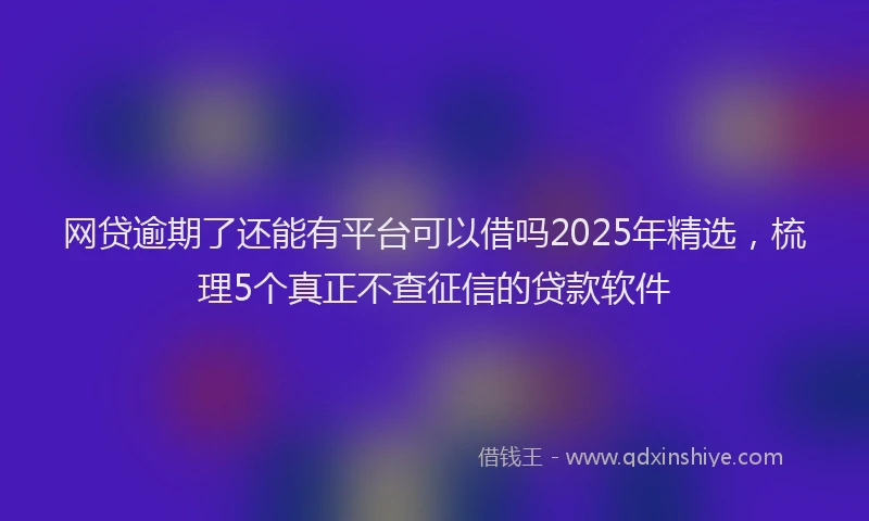 网贷逾期了还能有平台可以借吗2025年精选，梳理5个真正不查征信的贷款软件