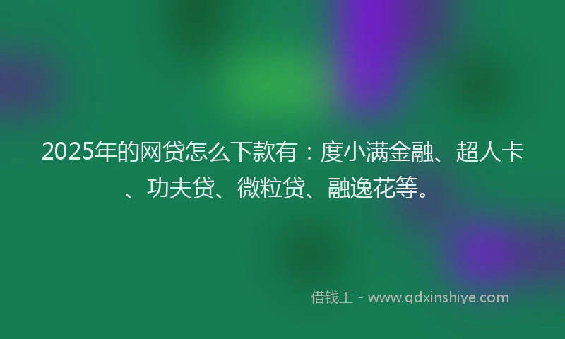 2025年的网贷怎么下款有：度小满金融、超人卡、功夫贷、微粒贷、融逸花等。