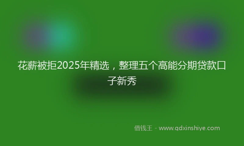 花薪被拒2025年精选，整理五个高能分期贷款口子新秀