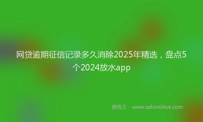 网贷逾期征信记录多久消除2025年精选，盘点5个2024放水app