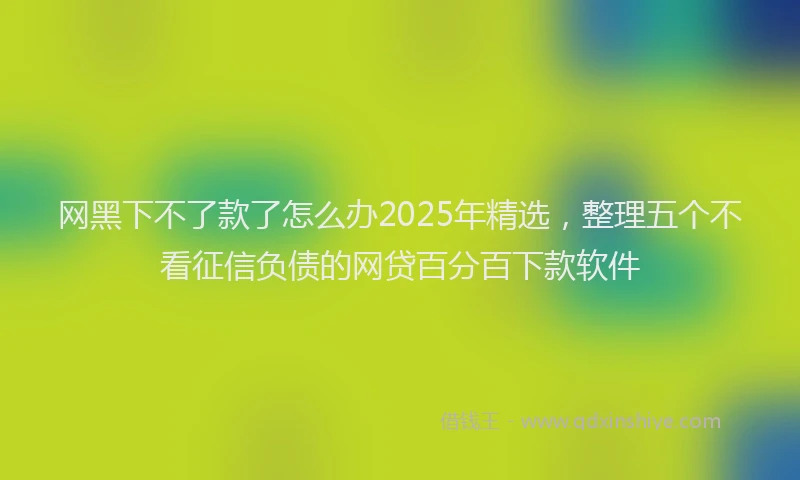 网黑下不了款了怎么办2025年精选，整理五个不看征信负债的网贷百分百下款软件