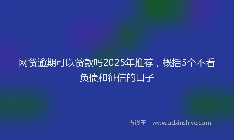 网贷逾期可以贷款吗2025年推荐，概括5个不看负债和征信的口子