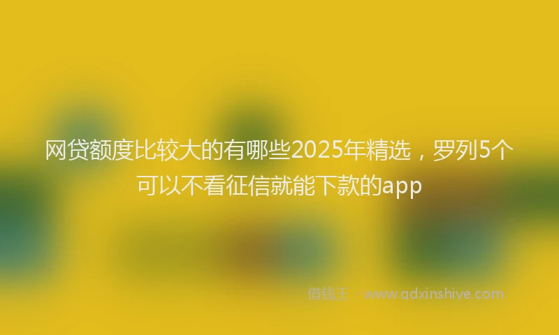 网贷额度比较大的有哪些2025年精选，罗列5个可以不看征信就能下款的app