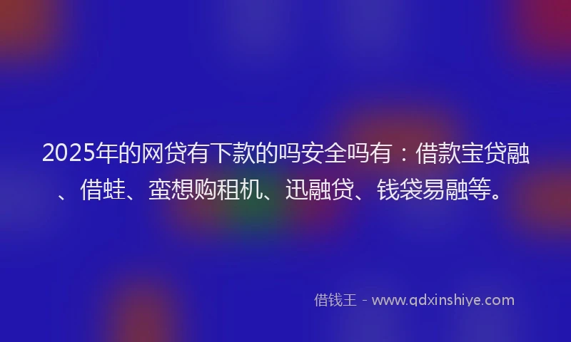 2025年的网贷有下款的吗安全吗有：借款宝贷融、借蛙、蛮想购租机、迅融贷、钱袋易融等。