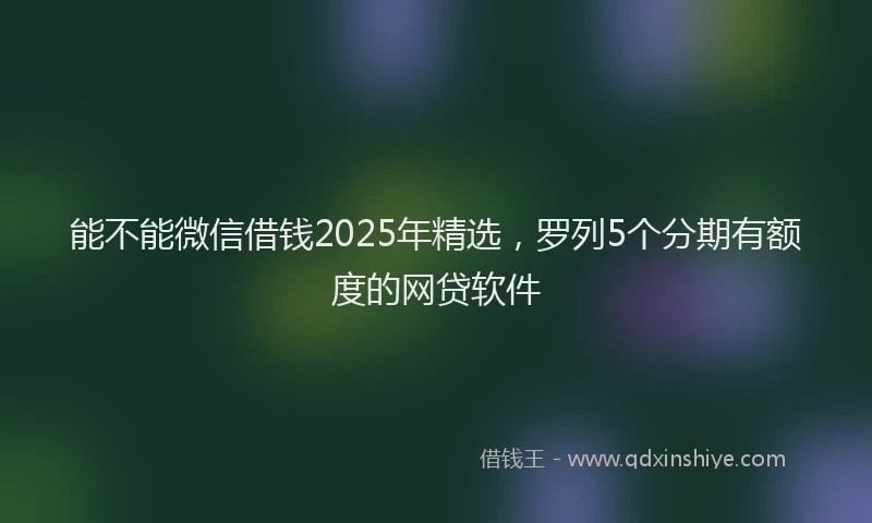 能不能微信借钱2025年精选，罗列5个分期有额度的网贷软件