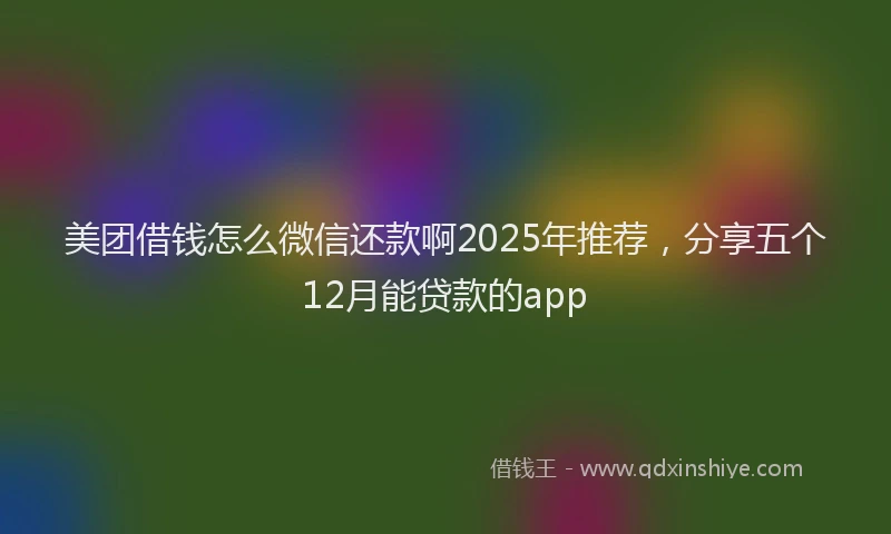 美团借钱怎么微信还款啊2025年推荐，分享五个12月能贷款的app