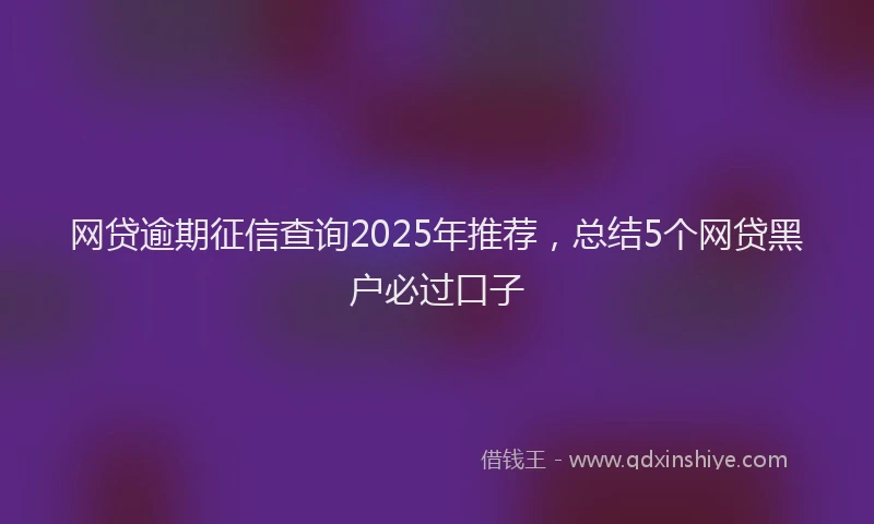 网贷逾期征信查询2025年推荐，总结5个网贷黑户必过口子