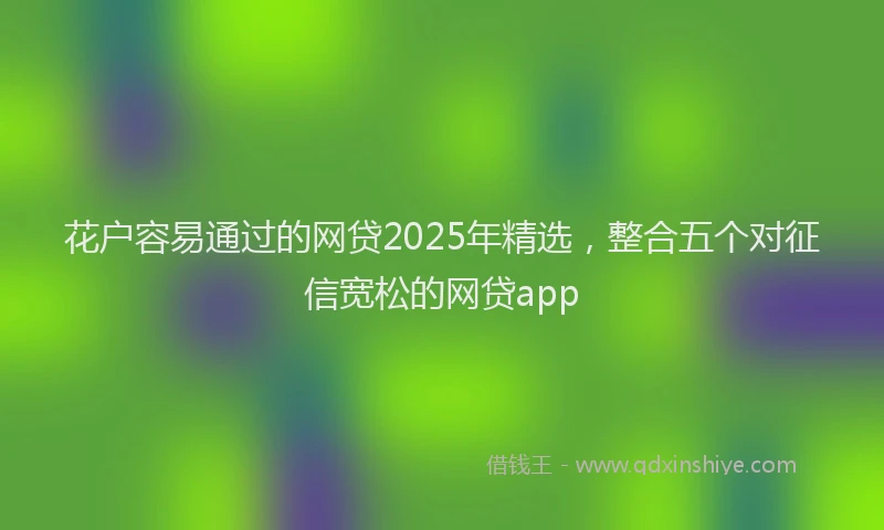 花户容易通过的网贷2025年精选，整合五个对征信宽松的网贷app